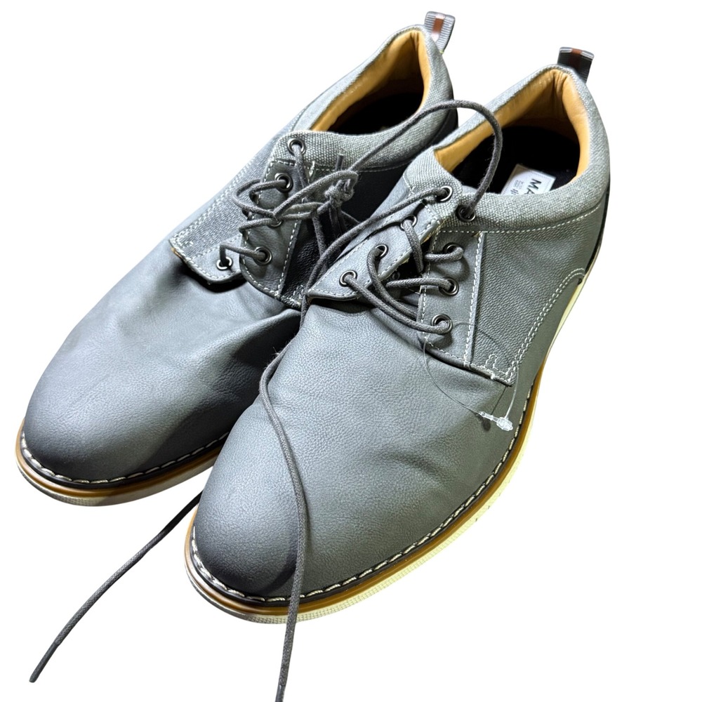 Madden Mens Dress Shoes Gray Lace Up‎ Ortholite Comfort Size 10.5